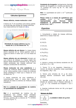 Cálculos químicos resumo + exercícios FINAL