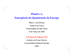 Planck e a Emergência da Quantização da Energia