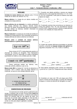 Contando átomos e moléculas - o Mol