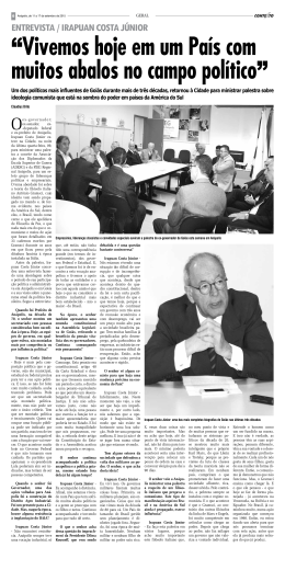 ENTREVISTA / IRAPUAN COSTA J&Uacute;NIOR