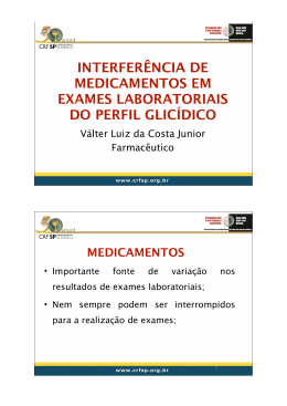 interferência de medicamentos em exames laboratoriais - CRF-SP