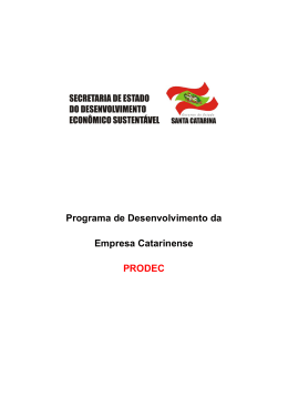 Programa de Desenvolvimento da Empresa Catarinense PRODEC