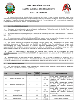 CONCURSO PÚBLICO 01/2015 CÂMARA MUNICIPAL DE