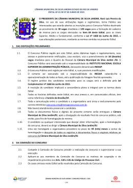 Edital – Concurso da Câmara Municipal de Silva Jardim