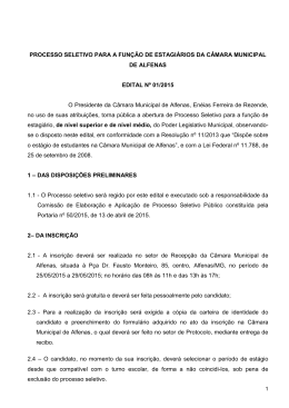 PROCESSO SELETIVO PARA A FUNÇÃO DE ESTAGIÁRIOS DA
