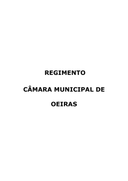 REGIMENTO CÂMARA MUNICIPAL DE OEIRAS