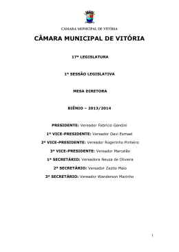Regimento Interno - Câmara Municipal de Vitória