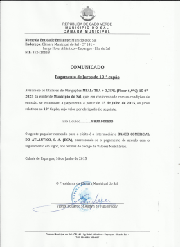 Município do Sal Endereço: Câmara Mun