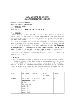 CÂMARA MUNICIPAL DE OURO PRETO COMISSÃO