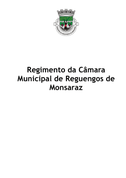 Regimento da Câmara Municipal de Reguengos de Monsaraz
