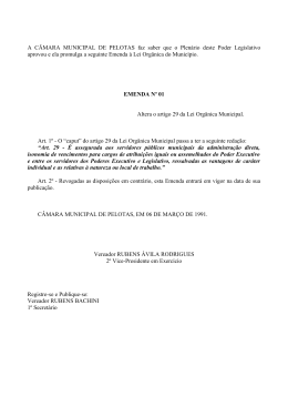 A C&Acirc;MARA MUNICIPAL DE PELOTAS faz saber