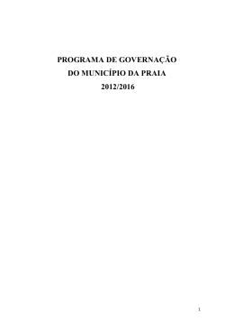Programa para a C&acirc;mara Municipal da Praia 2012_2016_JS