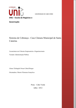 Sistema de Cobran&ccedil;a - Caso C&acirc;mara Municipal de Santa Catarina.