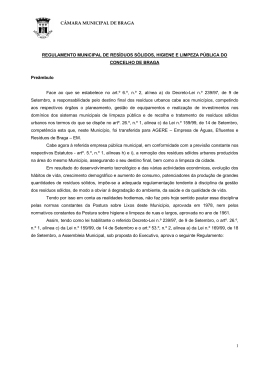 C&Acirc;MARA MUNICIPAL DE BRAGA 1 REGULAMENTO