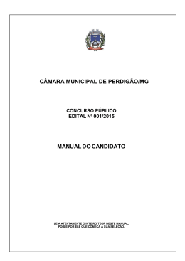 Edital Concurso Público Câmara Municipal de Perdigão MG