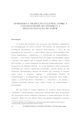 FEMINISMO E TRADU&Ccedil;&Atilde;O CULTURAL: SOBRE A