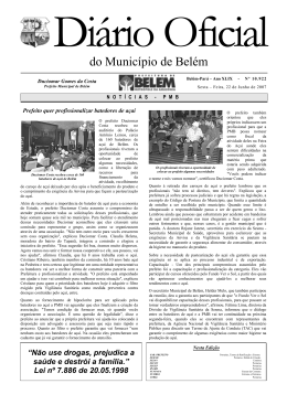 do Munic&iacute;pio de Bel&eacute;m