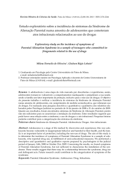 Estudo explorat&oacute;rio sobre a incid&ecirc;ncia de sintomas da