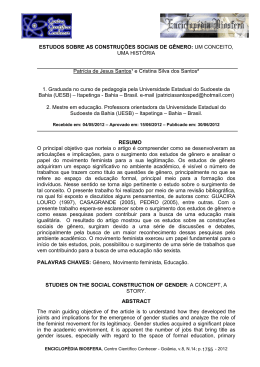 estudos sobre as constru&ccedil;&otilde;es sociais de g&ecirc;nero