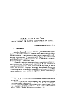 Nótula para a História do Mosteiro de Santo Agostinho da Serra