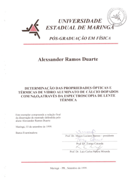 ` POS-GRADUA&Ccedil;AO EM FISICA Alexsander Ramos Duarte