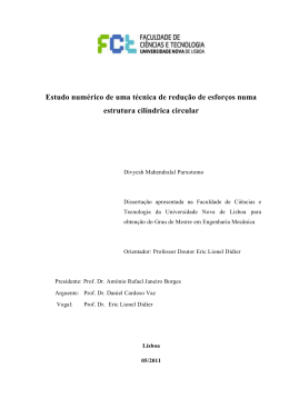 Estudo num&eacute;rico de uma t&eacute;cnica de redu&ccedil;&atilde;o de esfor&ccedil;os
