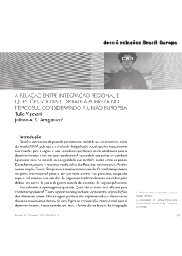 a rela&ccedil;&atilde;o entre integra&ccedil;ao regional e quest&otilde;es sociais - PROEC
