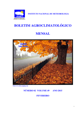 boletim agroclimatológico mensal de fevereiro - 2015