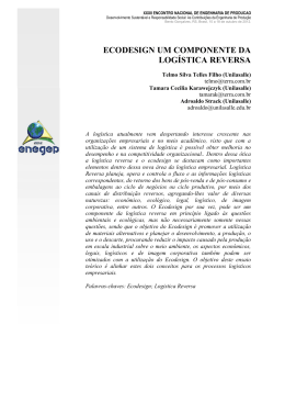 ECODESIGN UM COMPONENTE DA LOG&Iacute;STICA REVERSA