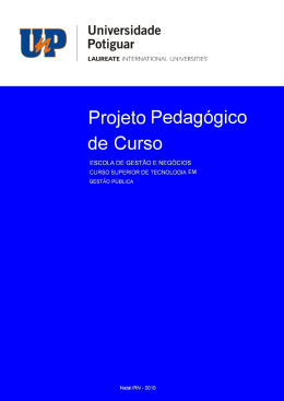 1 Projeto Pedagógico do CST em Gestão Pública – 2010