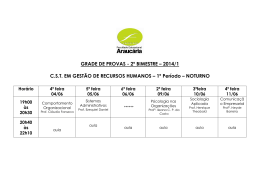 GRADE DE PROVAS - 2&ordm; BIMESTRE &ndash; 2014/1 C.S.T. EM GEST&Atilde;O