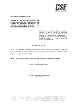 resolução consepe 71-2014 - Universidade São Francisco