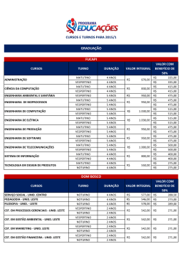 dom bosco cursos e turnos para 2015/1 graduação fucapi