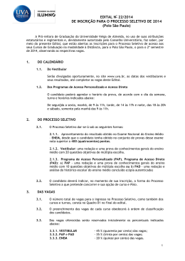 Edital - Processo Seletivo (Tijuca e Barra da Tijuca)