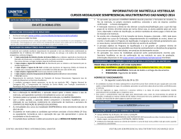 informativo de matr&iacute;cula vestibular cursos