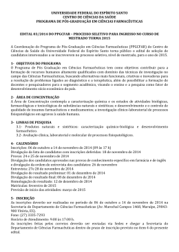 edital clique aqui. - Centro de Ci&ecirc;ncias da Sa&uacute;de