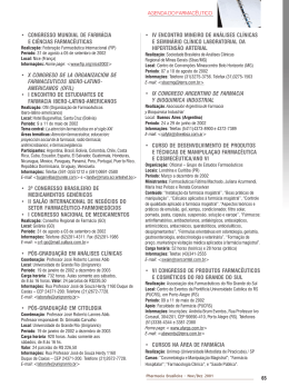 agenda do farmac&ecirc;utico - Conselho Federal de Farm&aacute;cia
