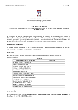 (Ci&ecirc;ncias Farmac&ecirc;uticas). - Universidade Federal de Alagoas