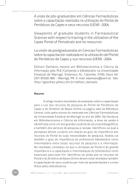 A vis&atilde;o de p&oacute;s-graduandos em Ci&ecirc;ncias Farmac&ecirc;uticas sobre a