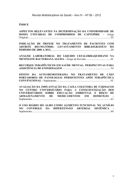 Artigo Original - Ciências Farmacêuticas