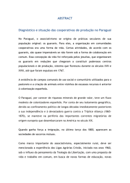 Diagn&oacute;stico e situa&ccedil;&atilde;o das cooperativas de produ&ccedil;&atilde;o no Paraguai
