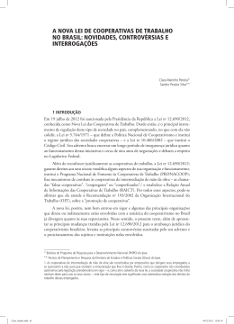 a nova lei de cooperativas de trabalho no brasil: novidades