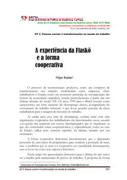A experiência da Flaskô e a forma cooperativa