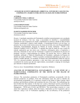 AN&Aacute;LISE DE SUSTENTABILIDADE AMBIENTAL: ESTUDO