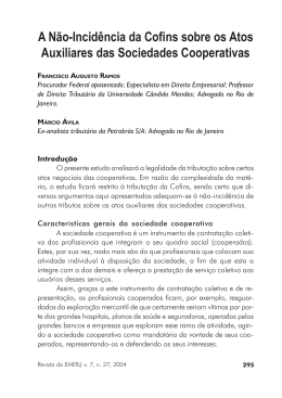 A N&atilde;o-Incid&ecirc;ncia da Cofins sobre os Atos Auxiliares das