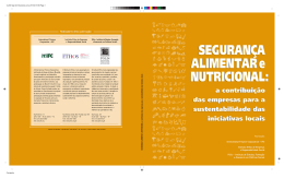 Seguran&ccedil;a alimentar e nutricional