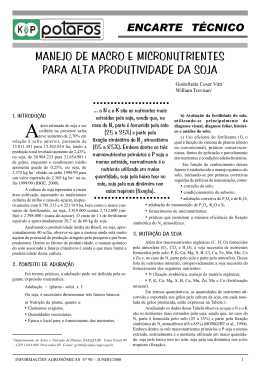manejo de macro e micronutrientes para alta produtividade da soja