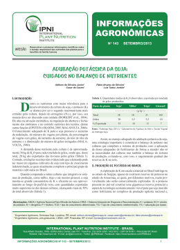 Adubação potássica da soja: cuidados no balanço de nutrientes