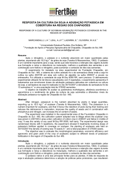 resposta da cultura da soja a aduba&ccedil;&atilde;o potassica em cobertura na