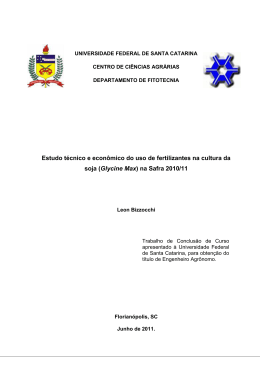 Estudo t&eacute;cnico e econ&ocirc;mico do uso de fertilizantes na cultura da